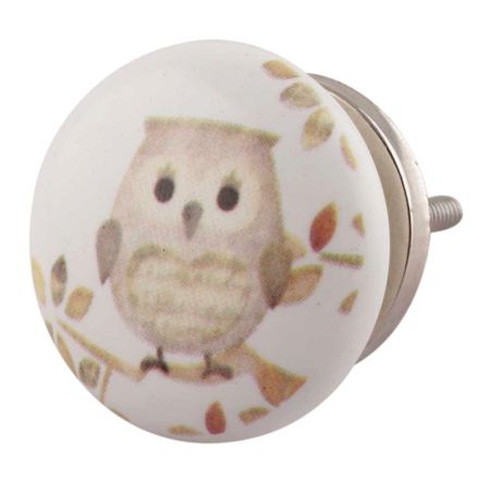 Mixing Color Owl Ceramic Flat cabinet Knob Online